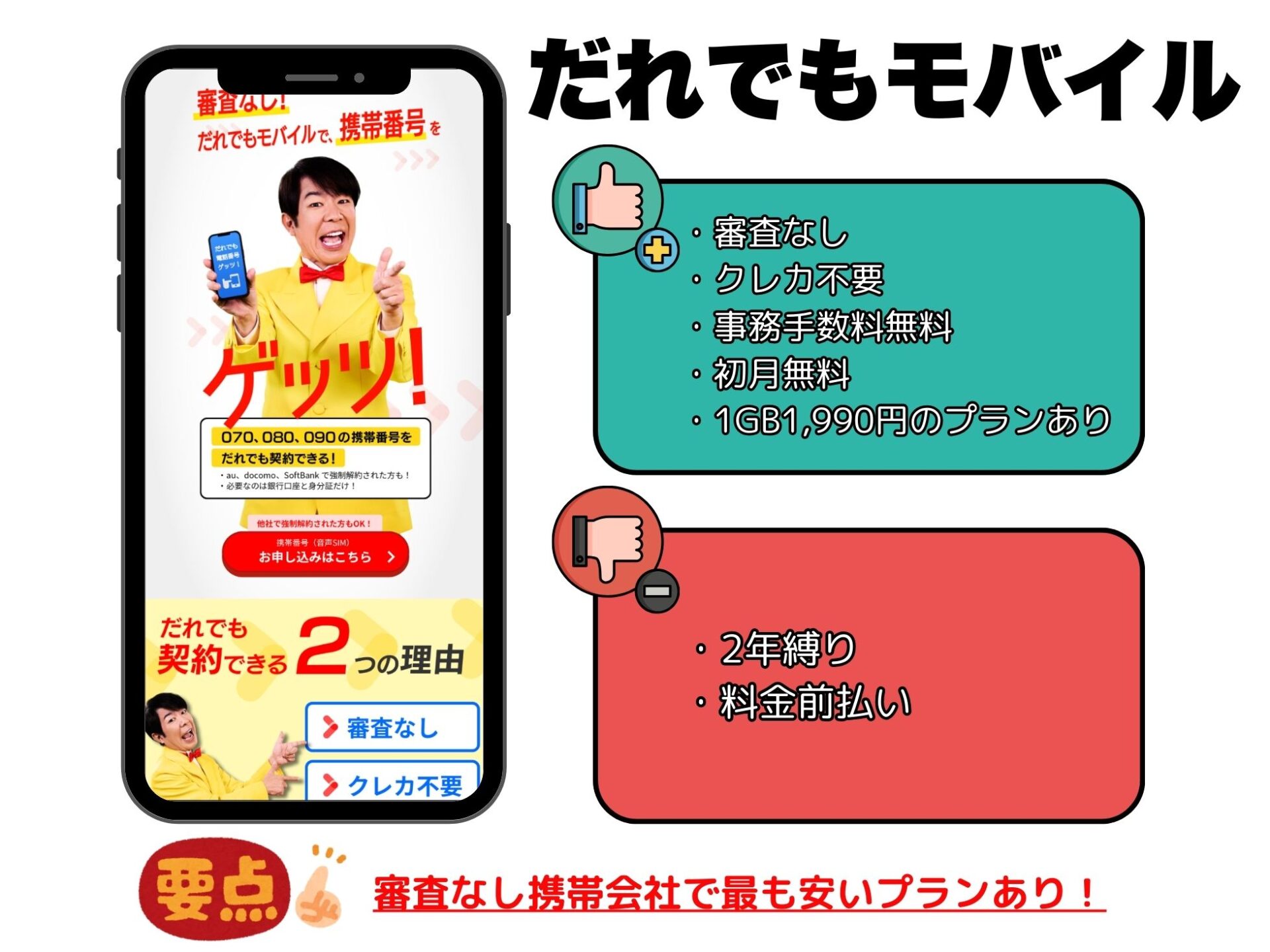 だれでもモバイルは怪しい口コミ・評判あり？誰でも契約できるがおすすめ？
